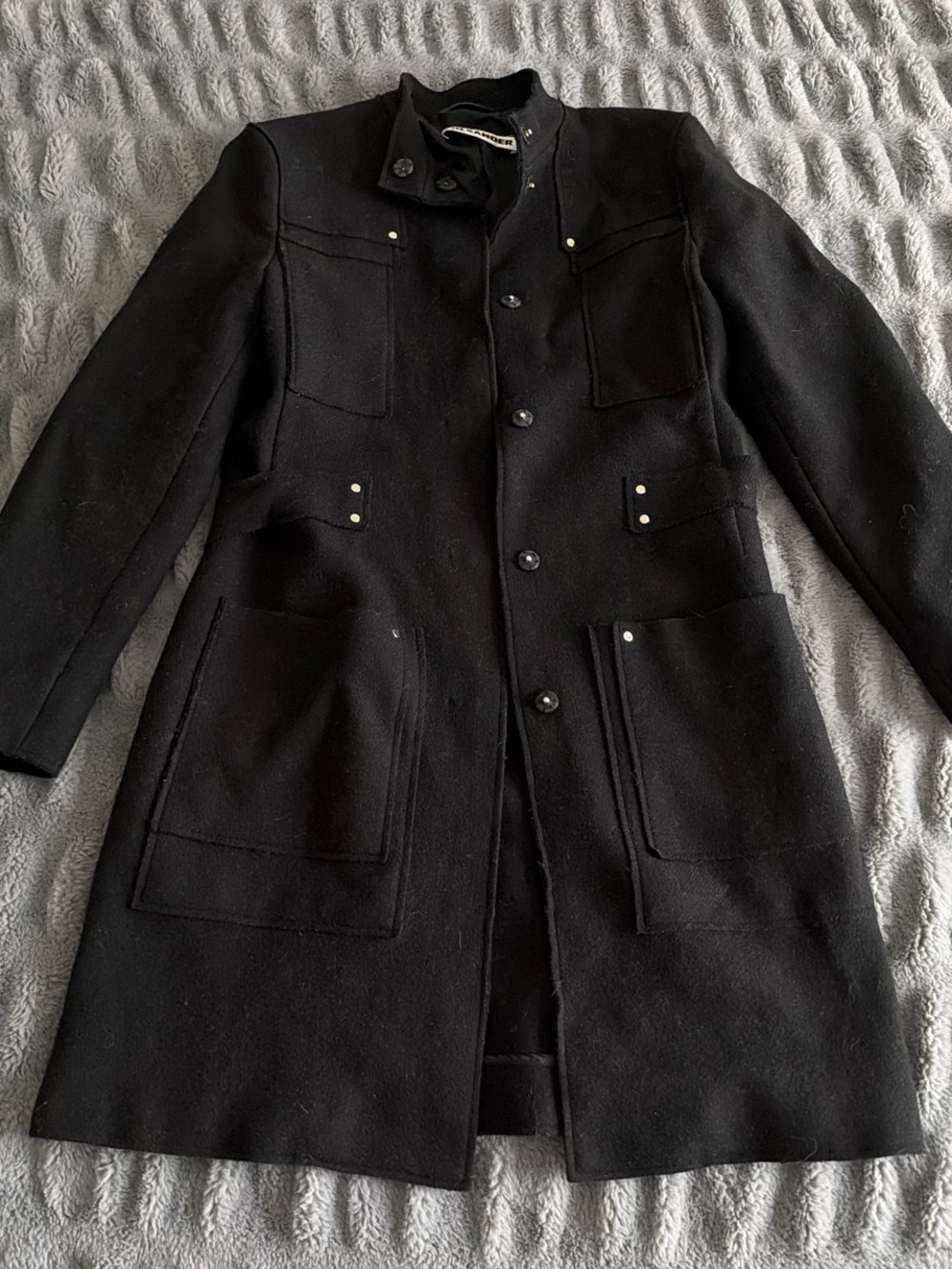 Jil Sander Black Wool Long Coat